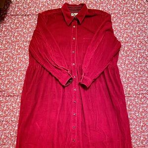 🍒 red corduroy dress ♦️